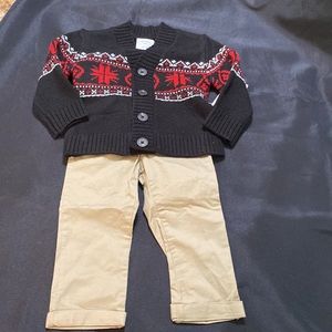 NWT Okie Dokie & old navy set pants and sweater 18 mnths